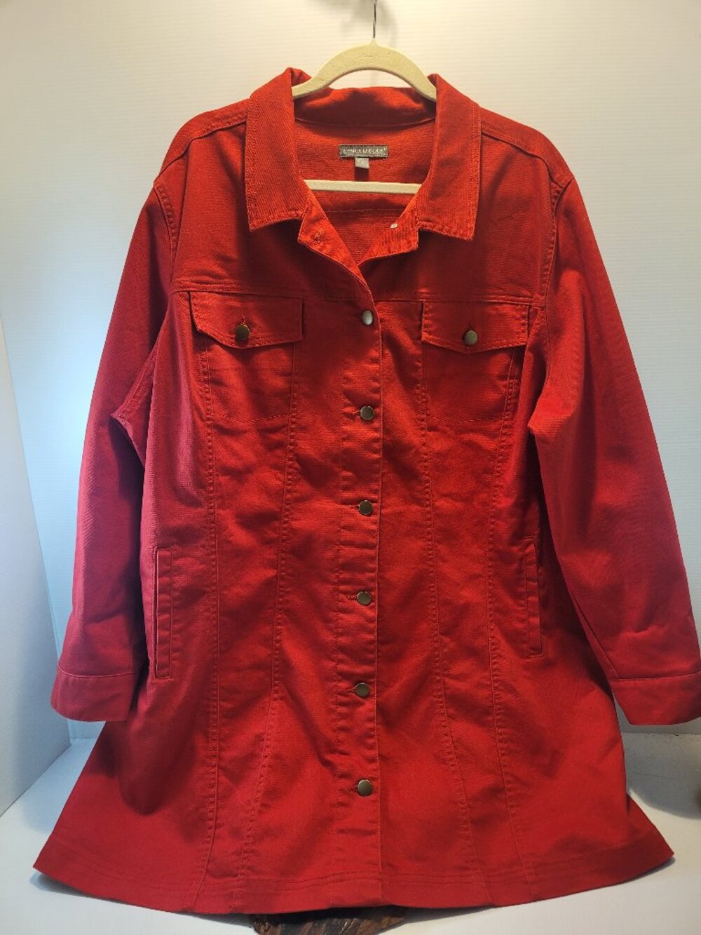 Jessica London Red Denim Long Coat/ Dress